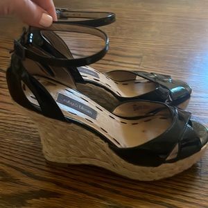 🖤Black Patent Wedge Sandals🖤